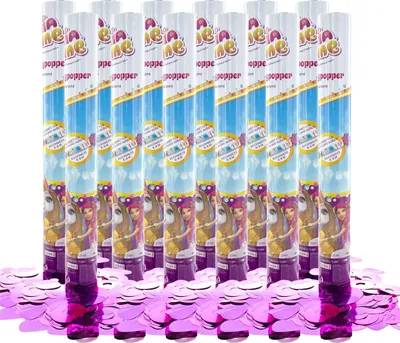 Produktbild von Party Factory `Mia & me´ Party Popper 12er Set, 40 cm Konfettikanone mit bunt schimmerndem Konfetti, bis zu 8 m Flughöhe