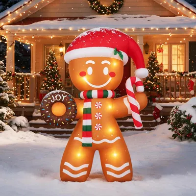 Aufblasbarer Lebkuchenmann XXL 240cm mit LED, IP44