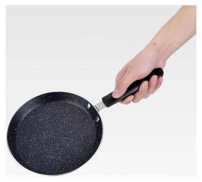 Produktbild von Crepe-Pfanne für Induktion, Pfannkuchenpfanne für Pancakes, Omelettes, Tortillas, Palatschinken 34 x 18,6 x 2 cm