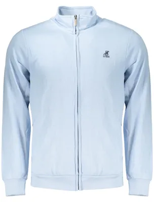 Produktbild von Herren Fleecejacke Blau: Langarm-Sweatshirt mit Reißverschluss & Taschen