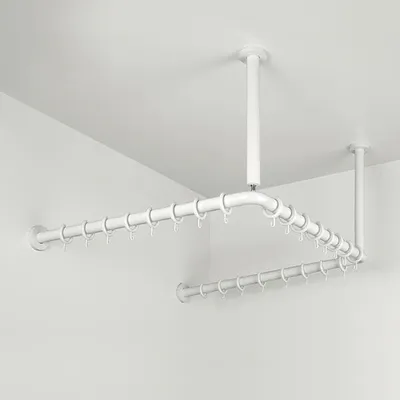 Obrázek produktu pro pba 01 Zábradlí pro sprchové závěsy, U 1200x1200mm tvar U s 2 OD 440mm z nylonu