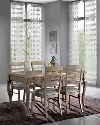 Image de Table design chaises 5pcs salle à manger bois tables ensemble de salle à manger groupe
