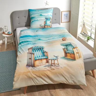 Produktbild von Traumschlaf Bettwäsche Strandkörbe maritim 135x200 cm + 80x80 cm