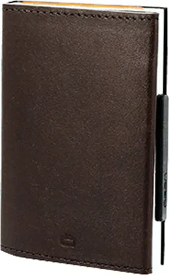 Produktbild von Ögon RFID Leder Kartenetui Geldbörse Portemonnaie Aluminium Case Cascade Wallet, Farbe:Dark Brown