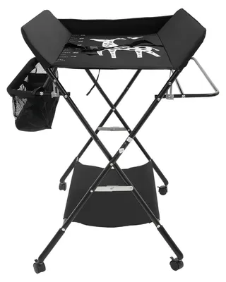 Produktbild von Baby Wickeltisch - Faltbarer Wickeltisch mit Rollen - Sicherheitsgurt - Ablage & Trockenständer - 80x63x96 cm - Bis 25 kg - Für Babys 0-12 Monate