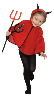 Produktbild von Rubie's Karnevalskostüm Teufelchen-Cape Rot mit Kapuze und Hörnern, Größe 92