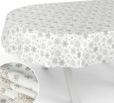 Produktbild von Tischdecke Schneeflocken Oval 280x140cm