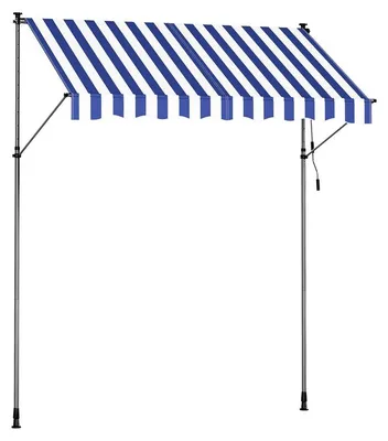 Immagine prodotto di Tenda da sole a rullo con manovella | Blu e bianco | 250x120x220-300 cm