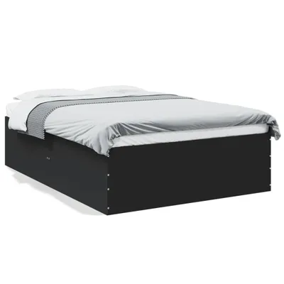 Image de vidaXL Cadre de lit noir 140x200 cm bois composite
