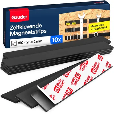 Immagine prodotto di Strisce magnetiche autoadesive, 10 pezzi, 15 cm x 25 mm x 2 mm