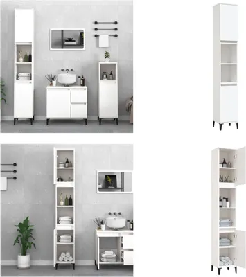Immagine prodotto di vidaXL Mobile da bagno bianco 30x30x190 cm Materiale a base di legno - Mobile da bagno - Mobile da bagno - Mobile da bagno - Mobile da bagno
