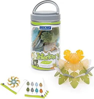 Produktbild von Guidecraft Bauset Interlox Leaves - 96 Stück - Lernspielzeug