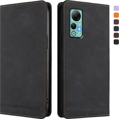 Immagine prodotto di Custodia per Ulefone Note 14, custodia retro in Finto cuoio flip con supporto e slot per schede Nero
