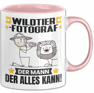 Produktbild von Wildtierfotograf Tasse Geschenk für Wildtierfotograf Der Mann Der Alles Kann Geschenkidee zum Geburtstag (Rosa)