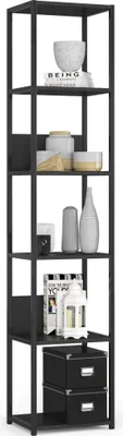 Produktbild von Regal – Bücherregal – Standregal – Büroregal – LOFT – Schwarz – 40 cm – Stilvolles Industrial Design mit viel Stauraum