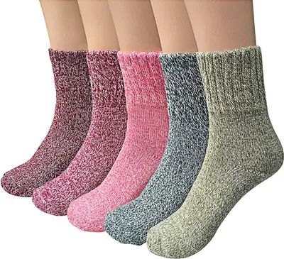 Produktbild von Damen Thermosocken – Warme Winter-Socken mit Frottee-Innenseite, 5 Paar (Größe 36–42), A0511