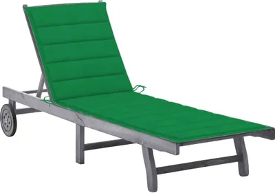 Produktbild von The Living Store Sonnenliege mit Auflage Grau Akazie Massivholz