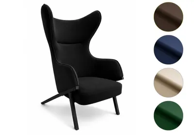 Produktbild von ARES MEBLE Gepolsterte Moderne Sessel KLERO 66 x 117 x 93 cm - Sessel Wohnzimmer, Mit Armlehnen, Schwarze Metallbeine - Samt Schwarz (Schwarz)