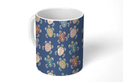 Produktbild von KitchenYeah® Tasse Kaffeetasse Kaffeebecher 350 ml Muster - Schildkröte - Tiere - Kinder - Kinder Teetasse - Fototasse - Becher - Keramikbecher - Teebecher - Kaffeetasse - Bürotasse