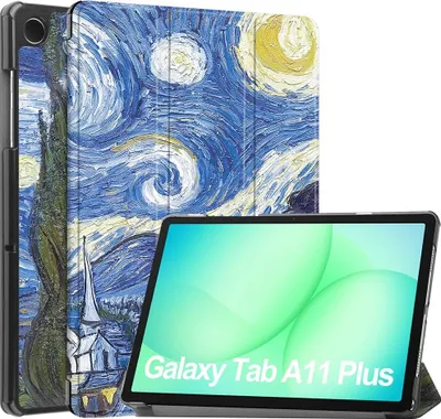 Produktbild von Samsung Galaxy Tab A11 Plus Hülle - Coverup Tri-Fold Ständer Klapphülle mit Schlaf/Wach-Funktion - Sternennacht