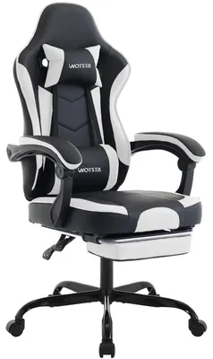 Produktbild von Gaming Stuhl mit Fußstütze & Lendenkissen | Ergonomischer Bürostuhl Computerstuhl höhenverstellbar Kopfstütze Gamer Chair