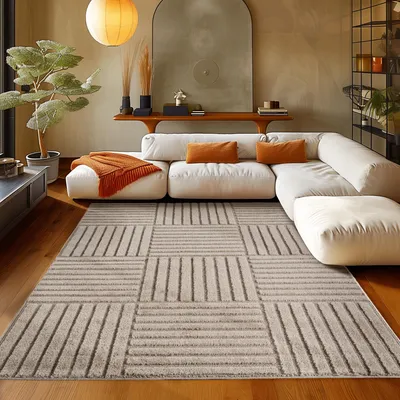 Immagine prodotto di Teppium Tappeto a Pelo Alto per Soggiorno Stile Boho Scandinavo Effetto 3D Shaggy Morbido e Soffice, Dimensioni: 120x170 cm