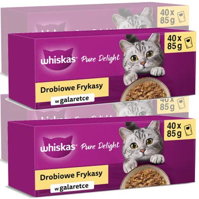 Produktbild von Whiskas Adult 160x85g Geflügel-Delikatessen Nassfutter für ausgewachsene Katzen, 4 Geschmacksrichtungen in Gelee