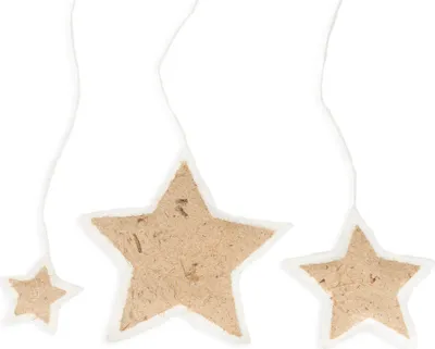 Produktbild von Deko Sterne Maulbeerbaum-Rinde mit Kordel 10-18-26 cm natur / weiss