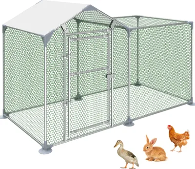 Obrázok produktu pre XINZI Vonkajší kurník 2x1x1,5 m – pozinkovaný oceľový rám s PE strechou, kurník do záhrady