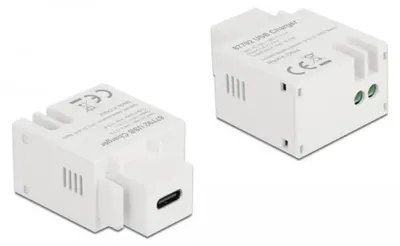 Produktbild von DELOCK Keystone Modul mit USB Type-C Ladebuchse 2,1 A weiß