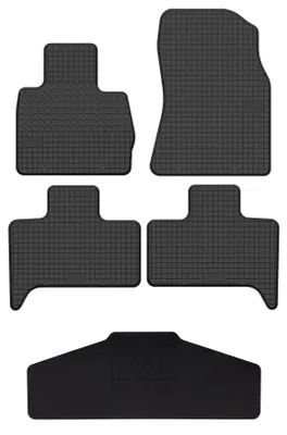 Productafbeelding van Rubberen automatten + tunnelmat voor BMW X5 E53 1999-2006 (SUV) – 5-delig, zwart, op maat – Wielganizator SolidTread
