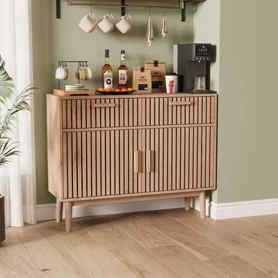 Immagine prodotto di Mobile contenitore con 2 cassetti e 2 ante, in legno, dimensioni 100 x 35 x 80 cm
