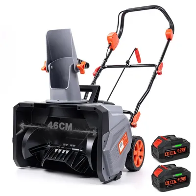 Produktbild von Kabellose Elektro-Schneefräse mit 2×20V 4Ah Akkus, 46cm Arbeitsbreite, 7m Schneewurf, IPX4, Verstellbarer Auswurfwinkel, Ergo-Griff