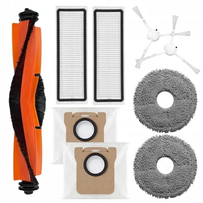 Produktbild von Zubehörset für Xiaomi X10+ und X20+ Saugroboter - 9 Teile - Bürsten und HEPA-Filter - Wischpads, Staubbeutel