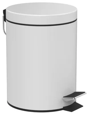 Productafbeelding van Aqualine SIMPLE LINE afvalbak, rond, 5 liter, mat wit