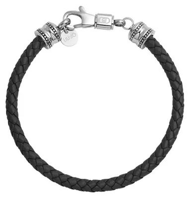 Image de Bracelet en cuir noir pour homme MLJ670