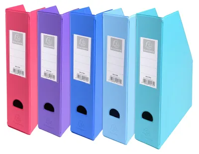Obrázek produktu pro Exacompta, stojací obal z PVC, šířka hřbetu 70 mm, s držákem na štítky a otvorem pro zavěšení, pastelová barva