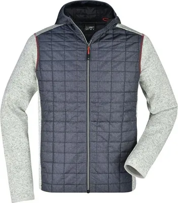 Produktbild von Strickfleecejacke im stylischen Materialmix light-melange/anthracite-melange, Gr. XXL