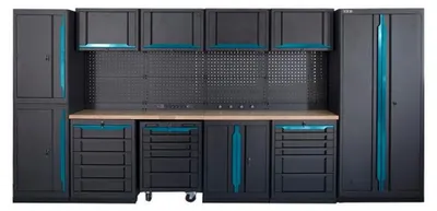 Produktbild von Modulares Werkplatzsystem, 17-teiliges, schwarz-blau