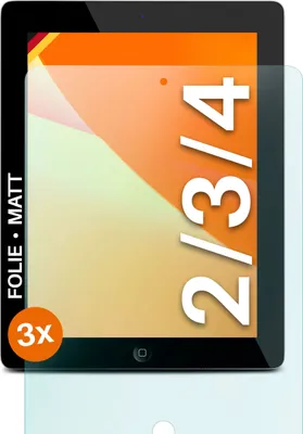 Produktbild von moex® 3x Schutzfolie kompatibel mit iPad 2/3/4 - Displayschutzfolie Anti Reflex Folie, Matt