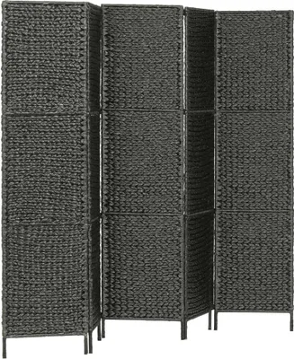 Produktbild von vidaXL 5-teiliger Paravent Schwarz 193×160 cm Wasserhyazinthe