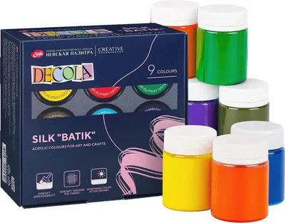 Zdjęcie produktu dla Zestaw farb do tkanin Famanu, 9 x 50 ml - Farby do batikowania, zmywalne
