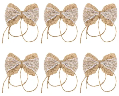 Productafbeelding van Set van 6 Jute Linten met Kant voor Decoratie