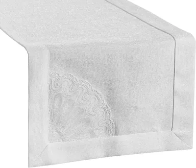 Obrázek produktu pro Eurofirany 456459, Obdélníkový, Bílá, Polyester, Pásový ubrus, 40 x 140 cm, 350 g