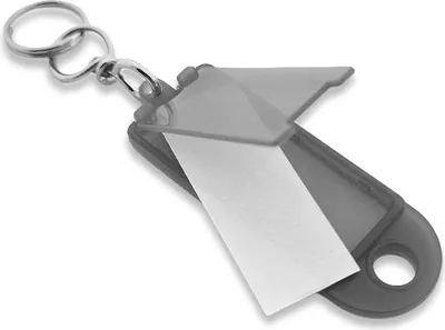 Produktbild von CombiCraft Aufklappbare Schlüsseletiketten in Grau 60x22 mm- Packung mit 100 Stück