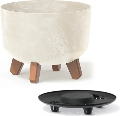 Produktbild von nabbi Kunststoff-Pflanzgefäß auf Beinen DGRL240E 23,8 cm - creme