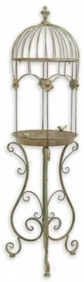 Produktbild von Casa Padrino Jugendstil Vogelbad Antik Grün 38,5 x 38,3 x H. 128 cm - Metall Vogeltränke - Garten & Terrassen Deko Accessoires