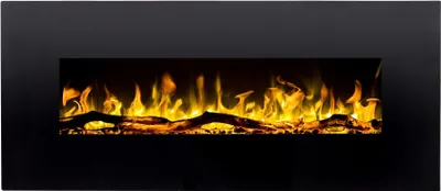Produktbild von Elektrokamin AFLAMO Albion 42 NH - Ultra-realistische Flammenoptik - Zur Wandmontage oder zum Einbauen - 110x49x14 cm - Dekorativer LED-Elektrokamin ohne Heizfunktion
