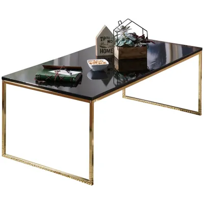 Produktbild von Couchtisch schwarz / golden, modern B/H/T ca. 120/45/60cm