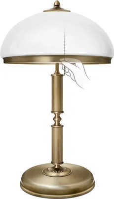 Produktbild von Messing Tischleuchte repräsentativ Kettenschalter Goldpatina 47cm Ø30cm 2x E14 80W Wohnzimmer Schlafzimmer Büro Leselampe handgefertigt